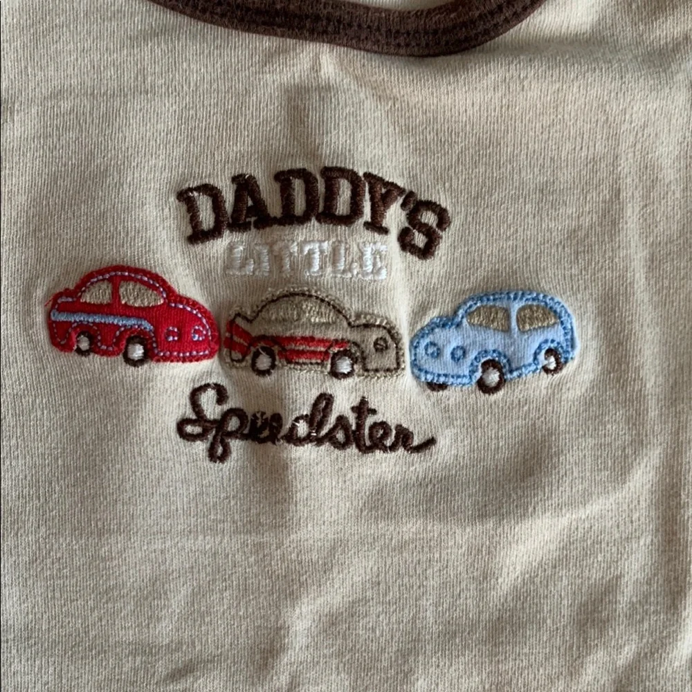 Carter’s 6 Months Cream Baby Onesie with Car Design